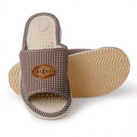 Home kitchen, hospital, health, acupressure, cushion, slippers, indoor shoes, Evaf Check/Acupressure Slippers Navy Blue