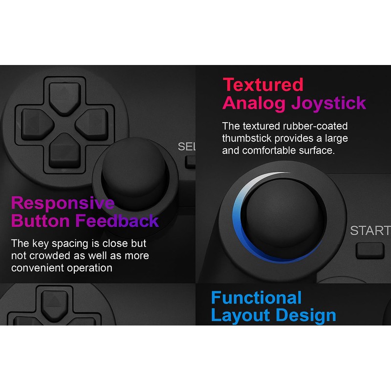 Suncala Wired Game Controller Compatible with PS2 Console, 7.2FT Cable,