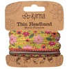 Karma Lime Floral Headband for Women - Thin - Fabric