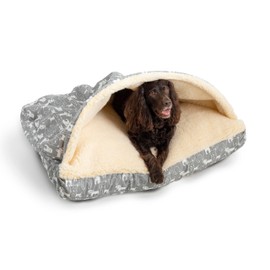 Snoozer Pet Products Luxury Rectangle Cozy Cave, Wag Collection, Medium, Pedigree Storm