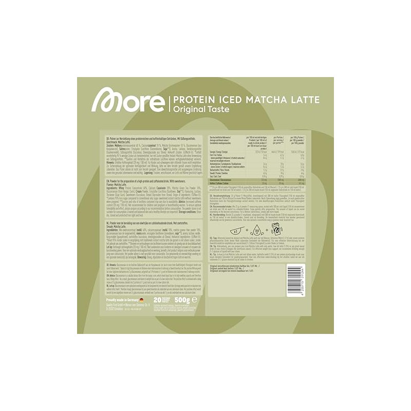 More Nutrition Iced Matcha Latte - High Protein & Low