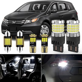 22 Pieces Interior LED Lights Kit + Back Up Reverse Lights for Honda Odyssey 2011 2012 2013 2014 2015 2016 2017 White 6000K LED Interior Bulbs Replacement Package + License Plate Lights, Install Tool