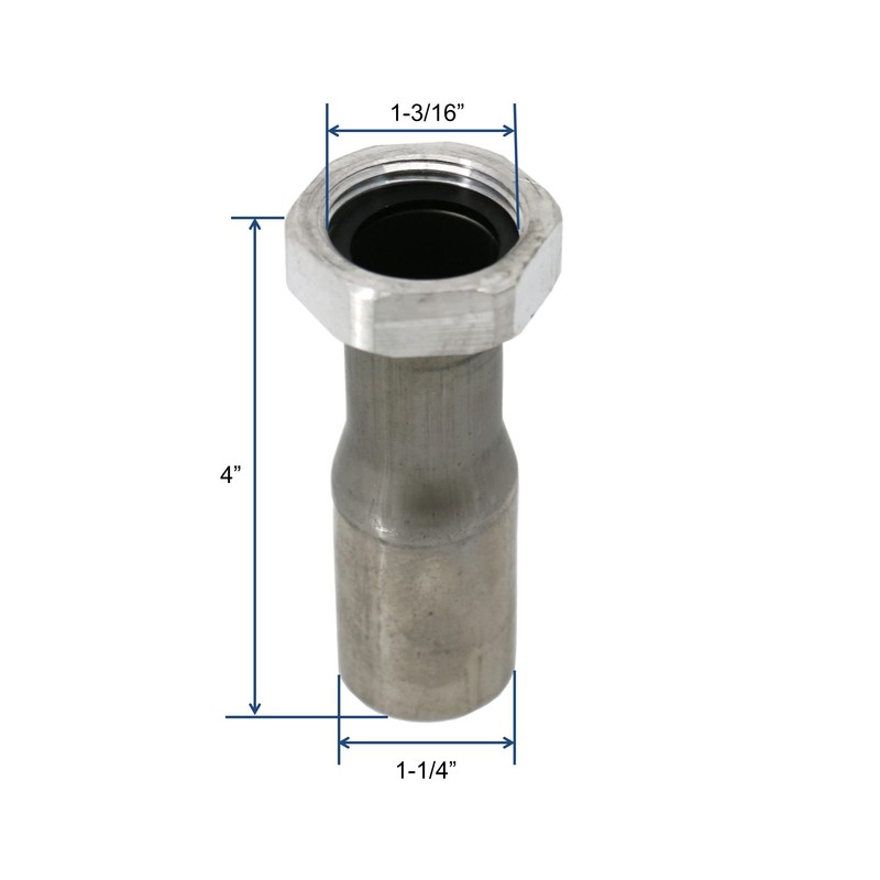 Leyso 1-1/4" Stainless Steel Sink Drain Tailpiece with Nut and