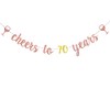 WEIANDBO Cheers to 70 Years Rose Gold Glitter Banner,Pre-Strung,70th Birthday/Wedding