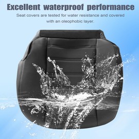 FZJDSD Black Driver & Passenger Side Bottom Leather Replacement Seat Cover Compatible with Hummer H2 2003 2004 2005 2006 2007