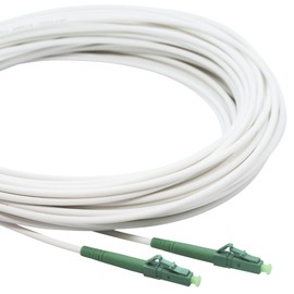 Conectra® - Fibre Optic Cable | OS2 | LC/APC to LC/APC | White | Ideal for Home Networks | Suitable for Deutsche Telekom, Vodafone, 1&1, German Fibre Optics and Many More (Length 20 Metres)