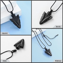Hearbeingt Urn Necklace for Men Arrowhead Cremation Jewelry for Ashes Memorial Lockets Keepsakes Pendant for Women Men Memory Gift
