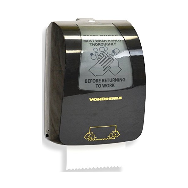 VonDrehle 8864 8" Mechanical Pull-Down Roll Towel Dispenser, Black, Reduced