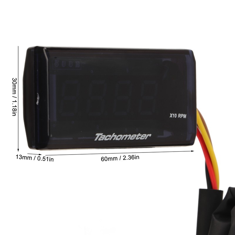 Motorcycle Tachometer DC 12V Ultra Thin LCD Waterproof Backlight for