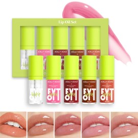 EONFAVE Lip gloss set, 5 pieces lip oil set, nourishing and moisturising