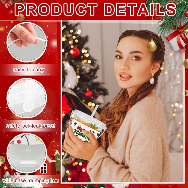 Shinymoon 20 Pcs Christmas Plastic Buckets Bulk Merry Christmas Cups
