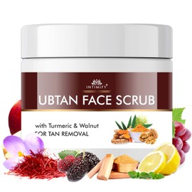 INTIMIFY Ubtan Face Scrub For Women Glowing Skin Oily, Skin Brightening, Dry Skin With Walnut and Turmeric For Tan Removal (100 ml)