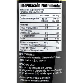 Citrato De Magnesio Y Citrato De Potasio 600 G Frutos Rojos