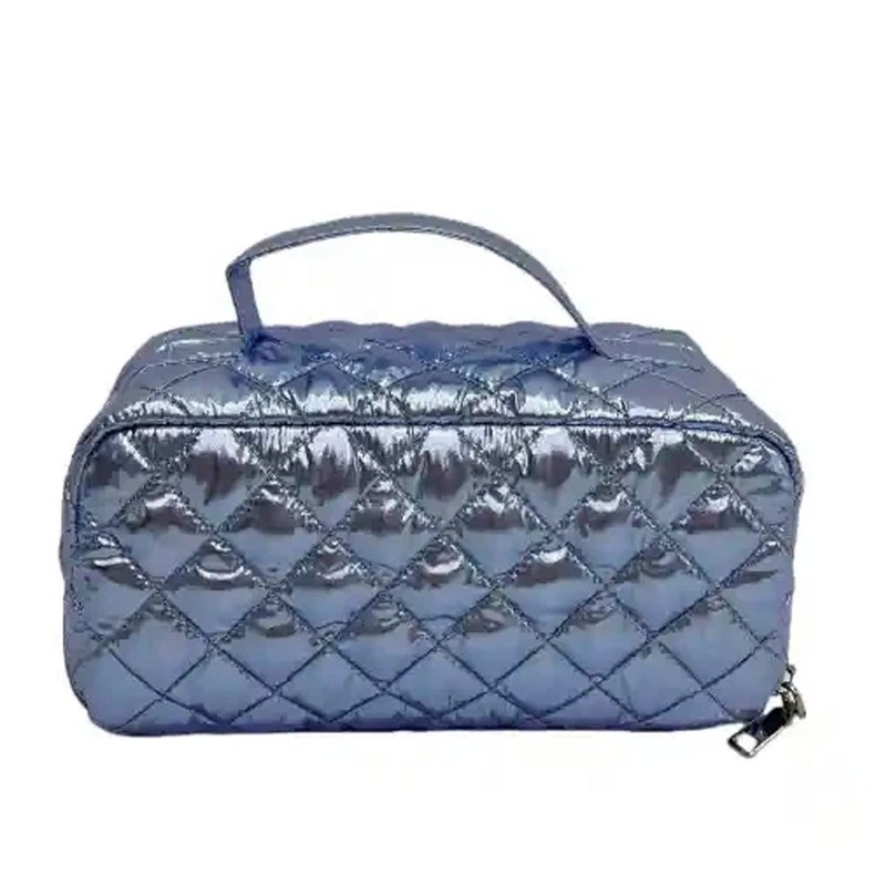 lemonbella Medium Glamzip Quilted Travel Cosmetic Bag Spacious Makeup Organizer