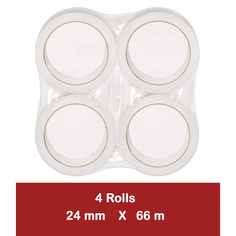 4 Packs Transparent Packing Tape 24mm x 66m – Extra