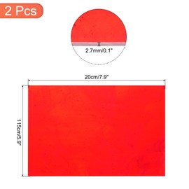 MECCANIXITY 2 Pcs Stained Glass Sheet Mosaic Tile 7.9 Inch x 5.9 Inch Red Stained Glass Sheets for Crafts DIY Art Project