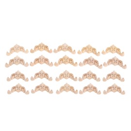 MUXSAM 20Pcs Woodcarving Corner Decal Unpainted Wood Carved Decal Corner Onlay Applique Frame for Home Furniture Cabinet Door 4cm