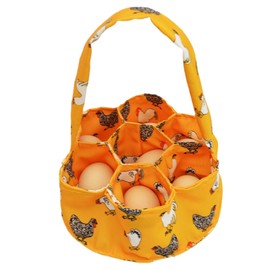 Egg Gathering Basket - Fabric Fruit Holder with 7 Pouches | Portable Farmhouse Chicken Egg Holder Collection Basket with 7 Bags