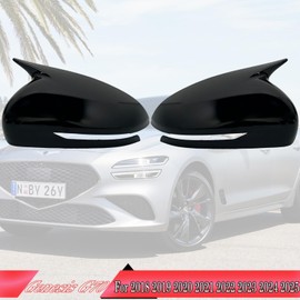 MUXEE Side Mirror Cover,for Genesis G70 2018 2019 2020 2021 2022 2023 2024 2025，Turn Signal housing Cover Sets car Accessories -Bright Black（with Turn Signal Cutout）