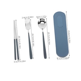 Ipetboom Portable Stainless Steel Cutlery Set with Case Lightweight Travel Utensils for Camping Picnic Hiking Includes Fork Spoon Chopsticks Stainless with Smooth Surface Easy to Clean