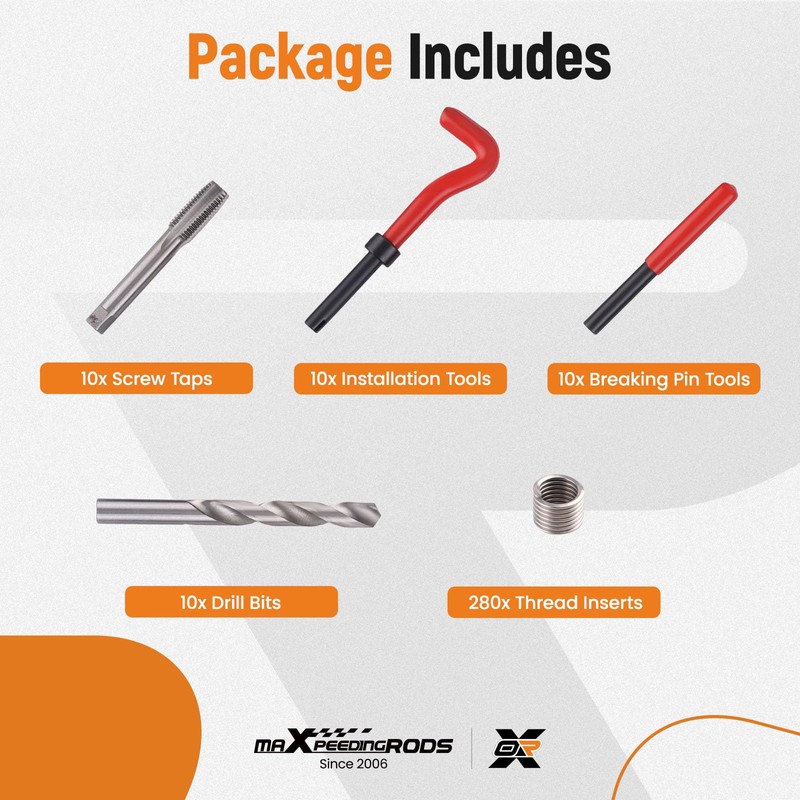 maXpeedingrods 320 PCS Helicoil Thread Repair Kit, Metric & SAE