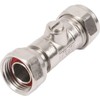 hep® 15mm Service Valve Straight 1/2" Inc. Washer Chrome Isolation