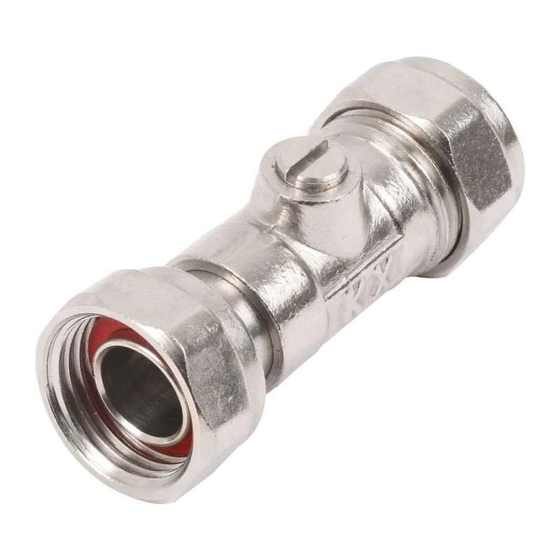 hep® 15mm Service Valve Straight 1/2" Inc. Washer Chrome Isolation