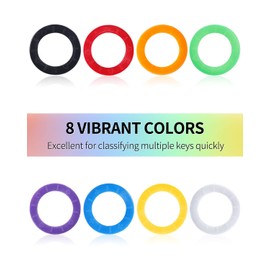 Uniclife 24 Pack Key Caps - 0.9 Inch Round, 8 Colors (Not Suitable for Square or Odd-Shaped Keys)