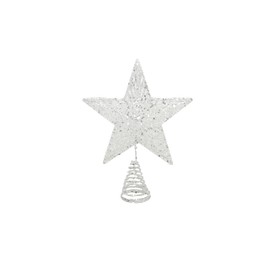 Gisela Graham Festive White Glitter Tree Top Star, ONE, JNS_454680