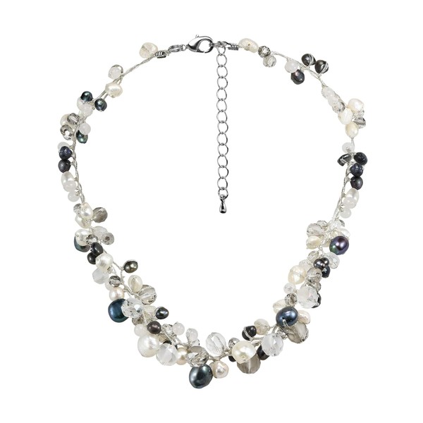 AeraVida Sophisticated Elegance Cultured Freshwater Pearls and Simulated Milky Quartz