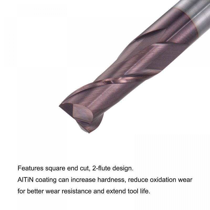 sourcing map Square Nose End Mill, 8mm Tip Dia Solid