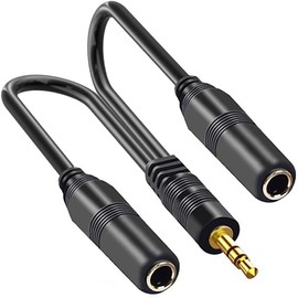 tunghey 3.5mm TRS to Dual 6.35mm Stereo Y Splitter. [24k Gold Plated] 1/8 inch Male to 2X 1/4 inch Mono Female Audio Cable 30cm