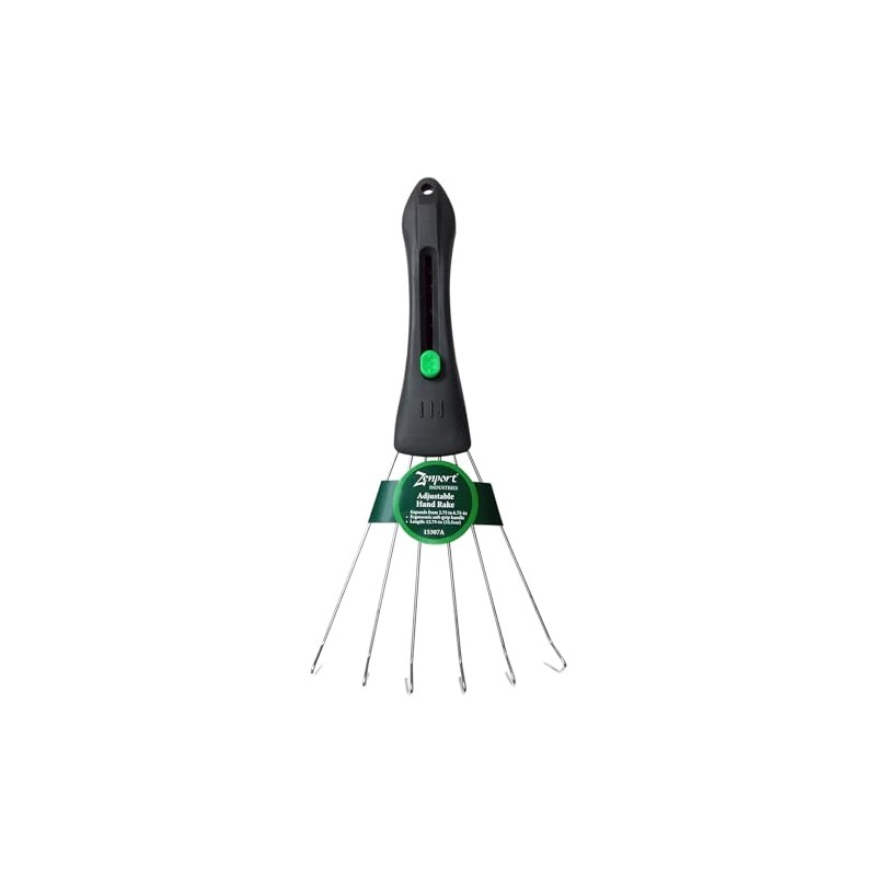 Zenport Adjustable Hand Rake 15307A, Green