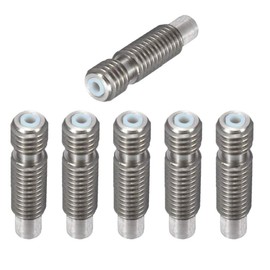 Saiper V6 Stainless Steel Throat Tube with Teflon(6pcs), All-Metal Hot End 1.75mm for E3D V6 Makerbot Reprap 3D Printers Accessories