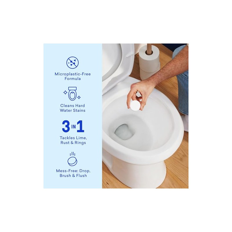 Eco-Friendly Toilet Bowl Cleaner Tablets - Lemon Cedar Scent