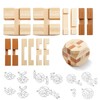 4 Pack Wooden Puzzle Games Brain Teasers Toy- 3D Puzzles