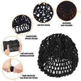 4Pcs Hair Nets for sleeping in Crochet Cap Hair Mesh Crochet Mesh Hair Net Knit Snood Hat Mesh Crochet Hair Net for Soft Rayon Sleeping Crochet Hairnet Hair for Sleeping Hair Accessories 5.6in*5.6in