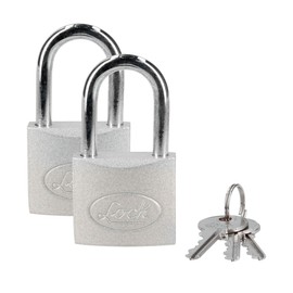 Lock L22L452 Juego de candados de acero largos 45 mm, llave estándar, 2 piezas