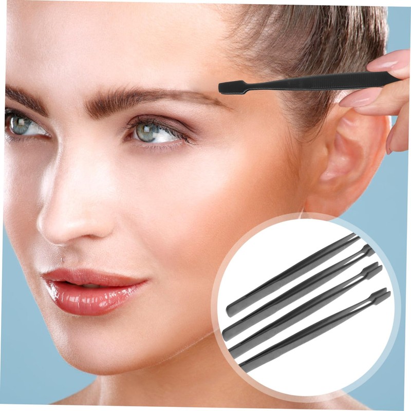 SAFIGLE 4 pcs Eyelash Extension Tweezers Stainless Steel Lash Applicator