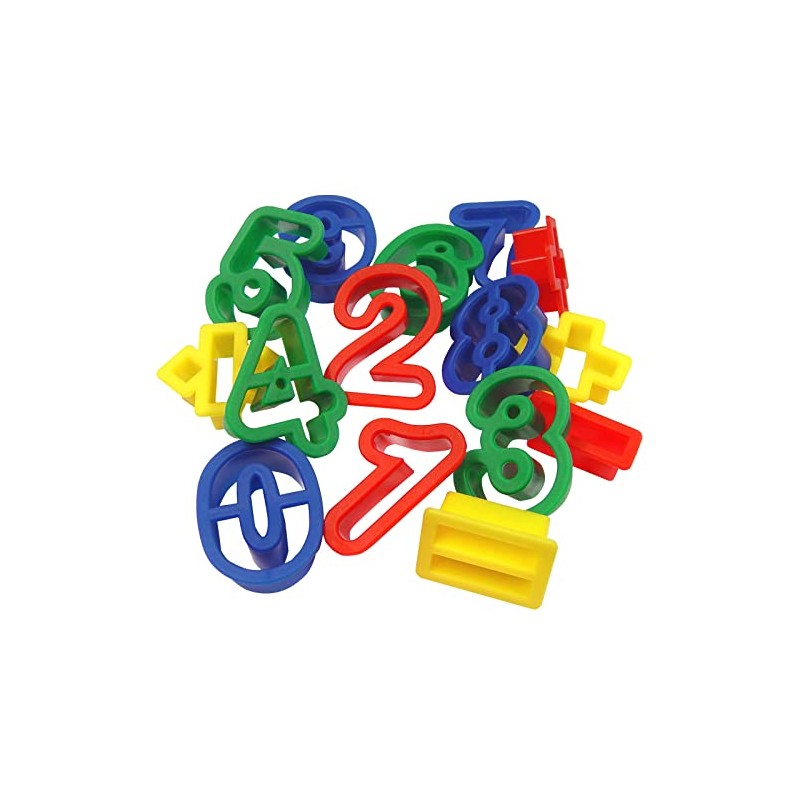 Major Brushes 15 Plastic Numbers and Math Symbols Play Dough