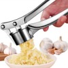 AKOAK 1 Pack Garlic Press, Stainless Steel Ginger Crusher, Rust-Resistant,