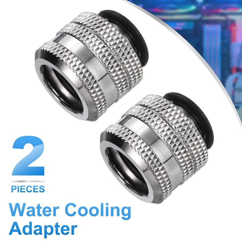 sourcing map 2pcs Water Cooling Adapter G1/4" Thread to 14mm