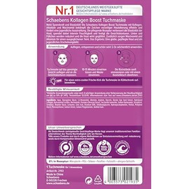 Schaebens Kollagen Boost Tuchmaske, Anti-Age Effect mit Kollagen, Allantoin und Niacinamid f√ºr anspruchsvolle Haut. (Packung mit 5)