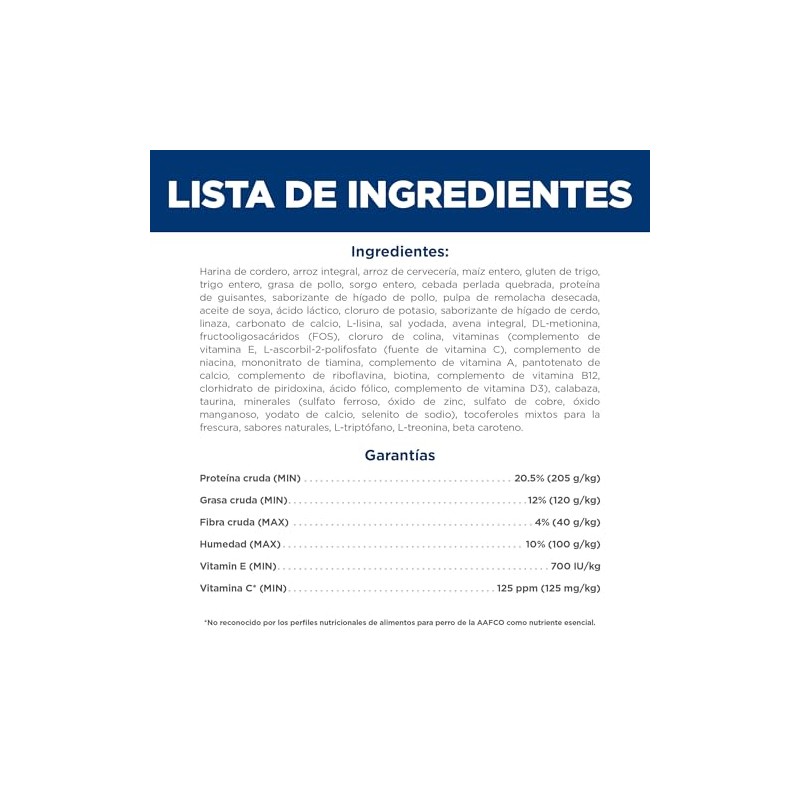 Hill's Science Diet Small Mini Croquetas para Perro Adulto Cordero