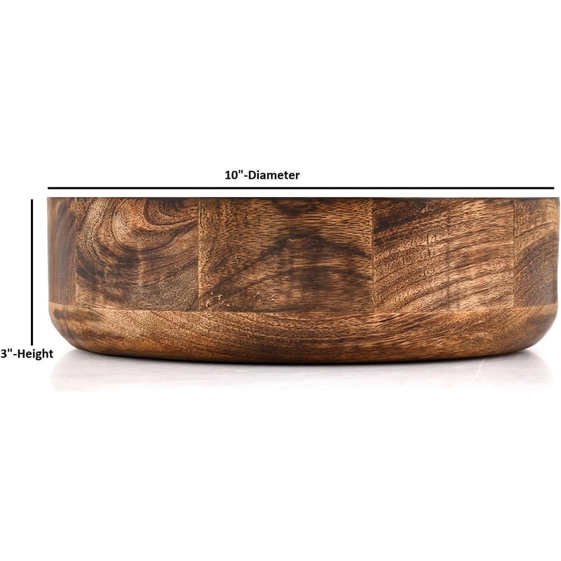 ARAMBH Whitewash & Burnt Mango Wood Fruit Bowl – Handmade