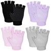 Eurzom 4 Pairs Fingerless Yoga Gloves with Grips for Women