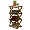 Ayedvan Bamboo Foldable Shoes Organizer Shoe Rack Free Standing Shelf