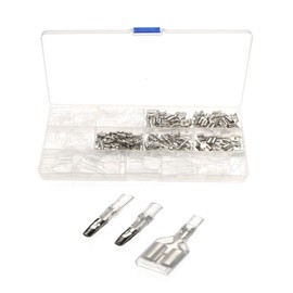 Double Giboshi Terminal Set, 240 Pieces, Insulated Sleeves, Connecting Terminals, Electro Taps, Terminals, Wiring, DIY, Bare Crimp Terminals, General Purpose, Waterproof, Automobiles, Motorcycles,