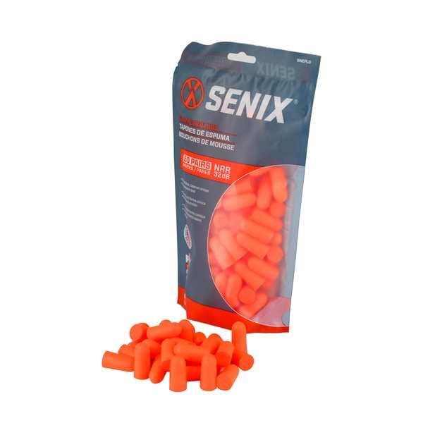 SENIX Foam Earplugs, 50 Pairs, NRR 32dB Noise Reduction, Soft