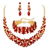 BriLove Wedding Bridal Necklace Earrings Bracelet Jewelry for Women Austrian
